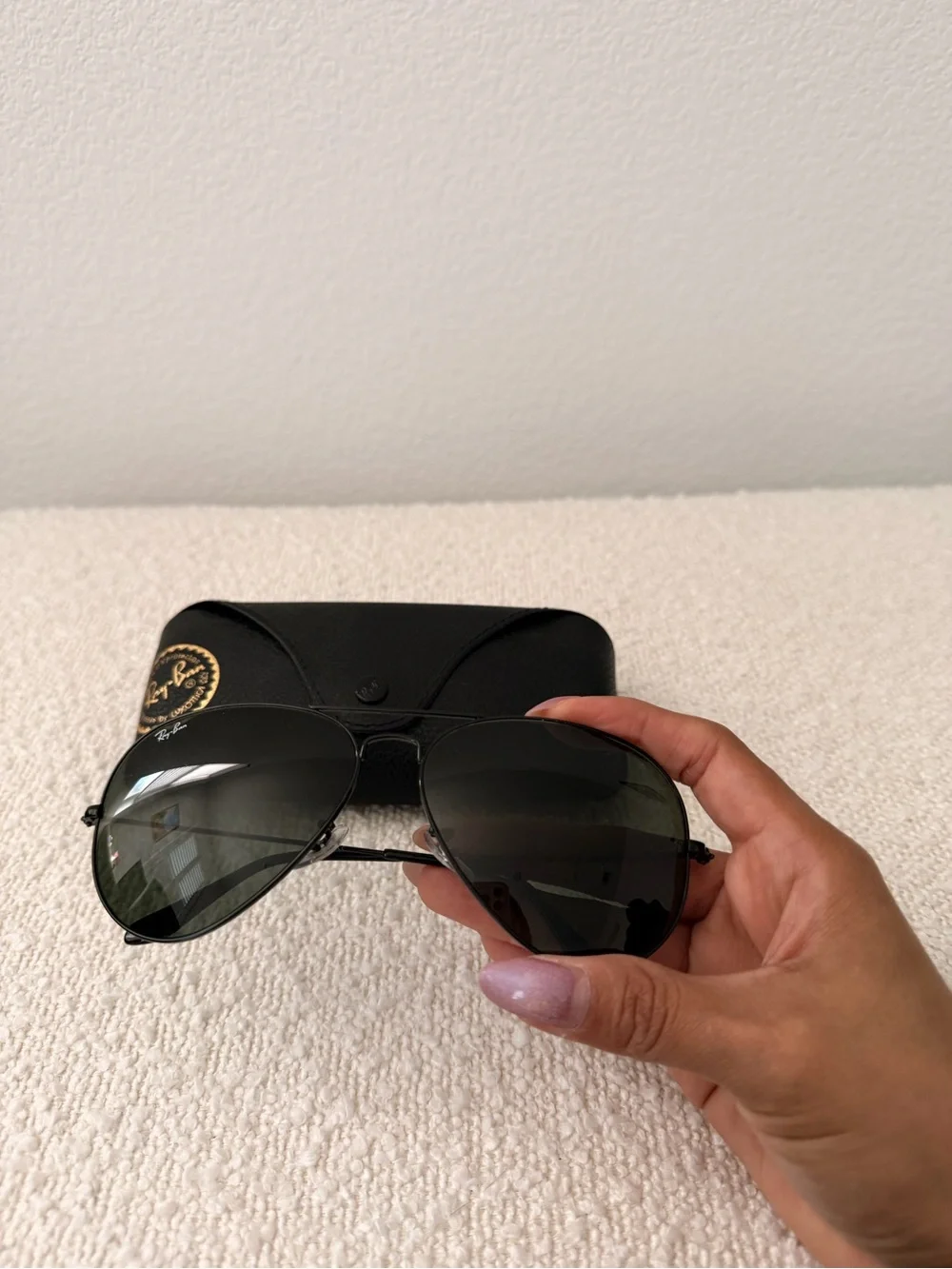 Ray-Ban Black Aviator Large Metal Sunglasses